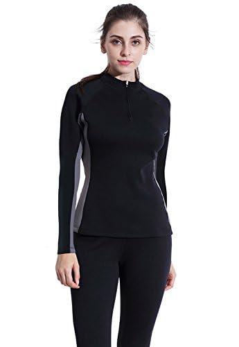 ValentinA Womens Hot Thermo Body Shaper, Slimming Long Sleeve Shirt, Workout Sweat Sauna Suit, Arm & Abdominal Trainer, Stomach Fat Burner, Best SCR Bodysuit for Weight Loss, Black XL