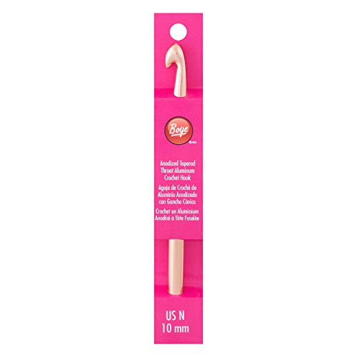 332621800NM Aluminum Crochet Hook, US Size N, 10 mm, Gold