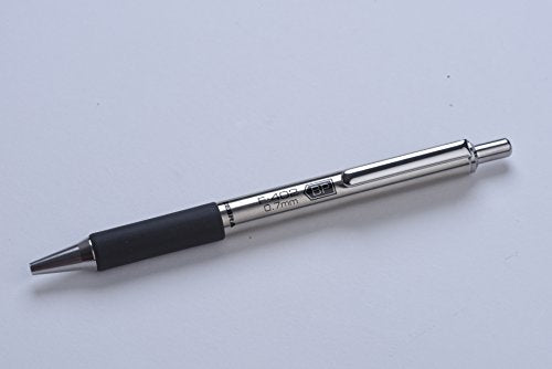 F-402 Retractable Ballpoint Pen, Stainless Steel Barrel, Fine Point, 0.7mm, Black Ink, 2-Pack