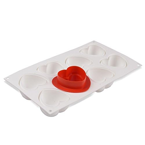 Amorini 100 Silicone Heart Mold with Cutter - 8 Forms