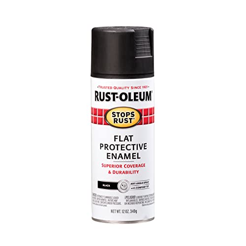 7776830 Stops Rust Spray Paint, 12 oz, Flat Black