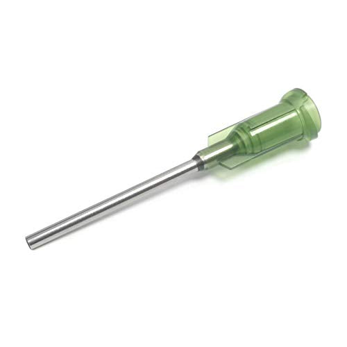 14 Gauge 1 Inch Industrial Blunt Tip Dispensing Needle with Luer Lock,Precision Applicator,Olive 20 PCS