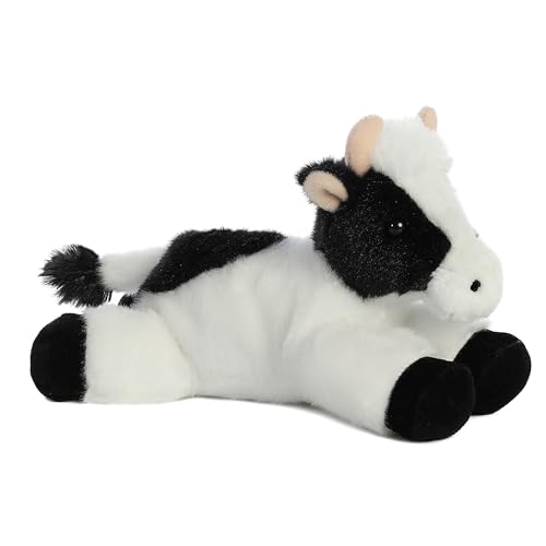 ® Adorable Mini Flopsie™ Mini Moo™ Stuffed Animal - Playful Ease - Timeless Companions - White 8 Inches