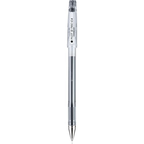 PILOT G-Tec-C Gel Ink Rolling Ball Pens, Ultra Fine Point (0.4mm), Black Ink, 12-Pack (35491)