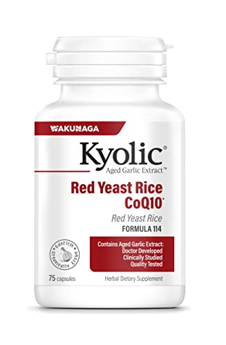 Aged Garlic Extract Formula 114, Red Rice Yeast & Coq10, 75 Capsules (Packaging May Vary)
