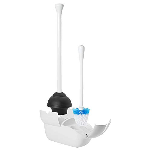 Good Grips Set Toilet Brush & Plunger Combo, Natural rubber, White