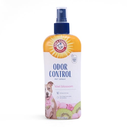 Arm&Hammer For Pets Super Deodorizing Spray for Dogs, Best Odor Eliminating Spray for All Dogs&Puppies|Arm & Hammer Baking Soda Formula with Kiwi Blossom Scent,8 Fl Oz (Pack of 2) Packaging may vary