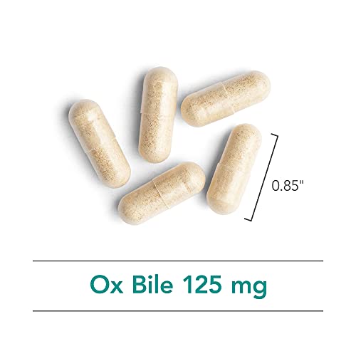 Ox Bile 125 mg - Ox Bile Supplements for No Gallbladder, Digestive Enzymes for Liver, Fat Digestion Support, Hypoallergenic Gallblader Supplements - 180 Count