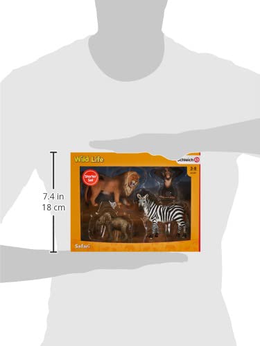 Wild Life Africa Starter Set – 4-Piece Wildlife Animal Set for Ages 3+, Featuring, Zebra, Elephant Calf, Lion, Chimpanzee