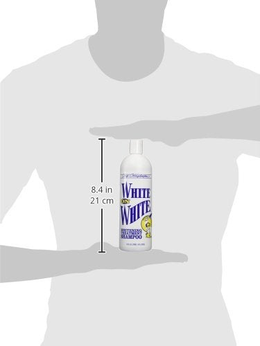 White on White Whitening Treatment Dog Shampoo, Groom Like a Professional, Brightens White, Safely Removes Yellow & Other Stains, All Coat Types, Made in USA, 16 oz.