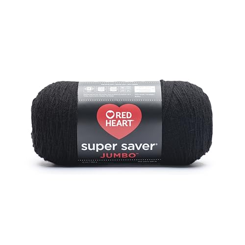 RED HEART E302C.0312 Super Saver Jumbo Yarn, Black