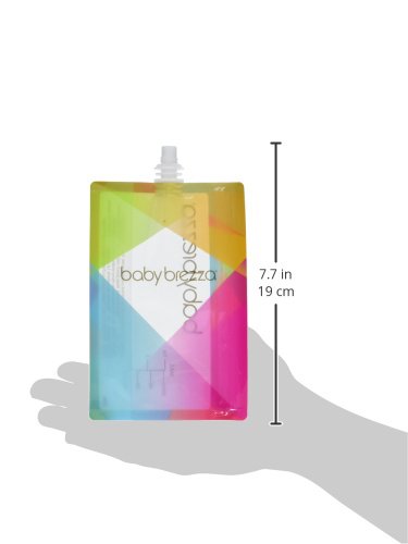 Reusable Baby Food Storage Pouches, 10 Pack 7oz - Make Organic Food Puree for Kids or Toddlers and Store in Refillable Squeeze Pouches, Bulk Set is Freezer Safe & Washable