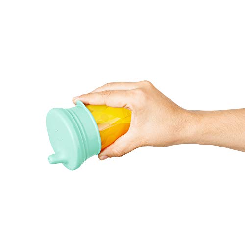 Snug Silicone Sippy Cup Lids - Convert Any Kids Cups or Toddler Cups into Soft Spout Sippy Cups - Toddler Feeding Supplies and Travel Essentials - Green - 3 Count