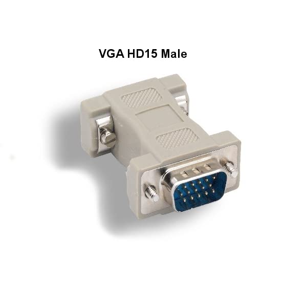DB9 9 Pin to HD15 VGA 15 Pin Video Adapter Changer Coupler for Multi-Sync Type DB9 Only Molded RS-232