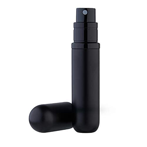Portable Mini Refillable Perfume Atomizer Bottle Empty Pocket Size Cologne Sprayer for Travel 5ml (Y-Black)