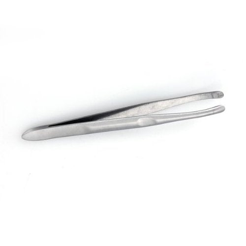 Silver Stainless Steel Round Tip Eyebrow Hair Tweezer Makeup Cosmetic Tool