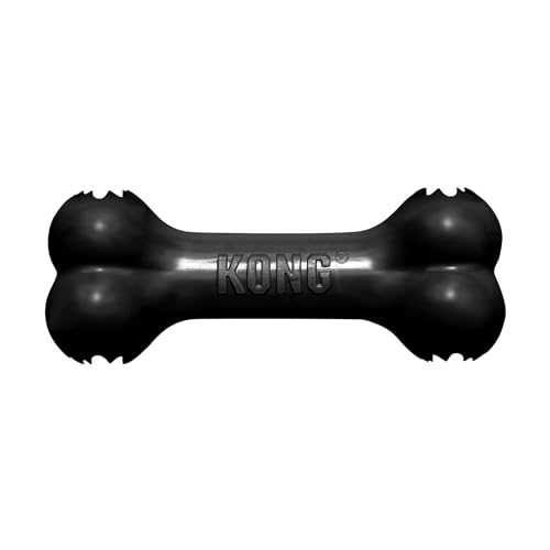- Extreme Goodie Bone - 's Most Durable Natural Rubber Dog Bone for Power Chewers - Black - For Medium Dogs