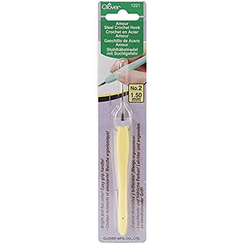 1221 Amour Steel Crochet Hook No. 2, 1.50mm , Yellow