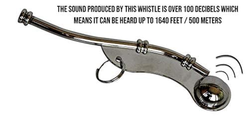 Nickel-Plated Boatswain Compact Lightweight Portable Whistle for Maritime Signaling, 5 x 1 in., 0.8 oz. | Loud, Clear Signals for Communication on Ships and Boats | Emergency Deck Signaling