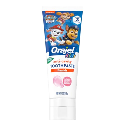 Kids Paw Patrol Anti-Cavity Fluoride Toothpaste, Natural Fruity Bubble Flavor, 4.2oz Tube