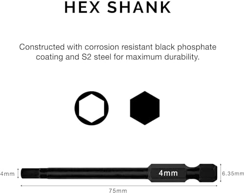 01148A Hex Allen Power Bit Set, 11-Piece Metric Sizes 1.5mm to 8mm | Magnetic Head Bits 3 Quick Release Shanks Premium S2 Steel Compatible with Drills and Impact Drivers