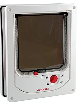 Electromagnetic 4-Way-Locking Cat Flap with 2 Collar Keys - White
