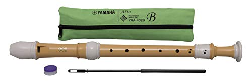 Yamaha YRA-402B Alto Recorder, Ecodear plastic, Key of F, Brown, White
