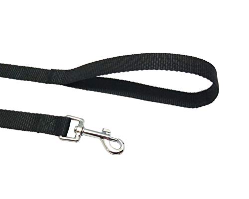Nylon Training Dog Leash for Small Medium Large Dogs, 15ft 20ft 30ft 50ft Long Puppy Lead for Obedience Recall Training, Camping (20ft, Black)