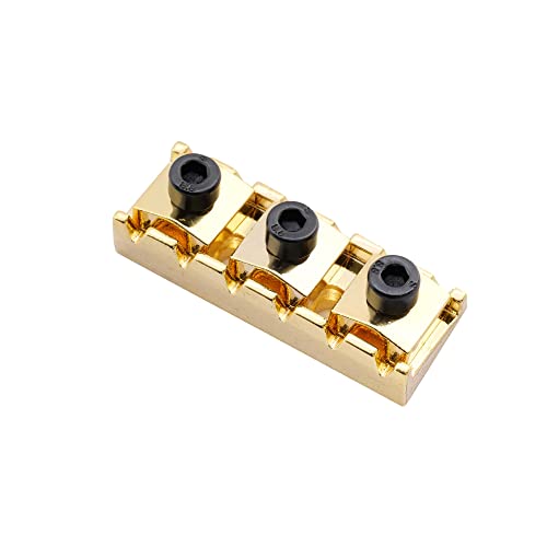 42mm Guitar Metal Locking Nut String Lock for Floyd Rose Style Electric Guitar Tremolo Double Lock System, Gold