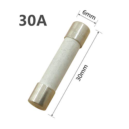 (Pack of 10) 30 Amp Slow-Blow Time Delay Fuse Ceramic 6x30mm