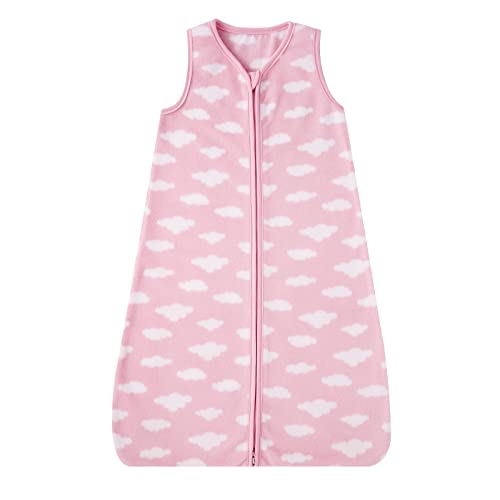 Micro Fleece Baby Sleep Sack 18-24 Months, 1.0 TOG Baby Sleeveless Wearable Blanket with 2-Way Zipper, Sleeping Bag for Baby Girl, 1 Pack, Pink Cloud