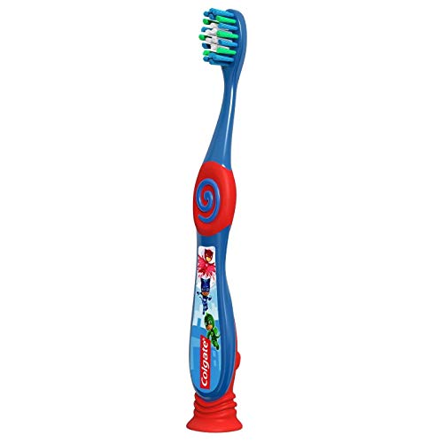 PJ Masks Toothbrush for Toddlers & Little Children with Suction Cup, Kids 2-5 Years Old, Extra Soft, Pack of 6