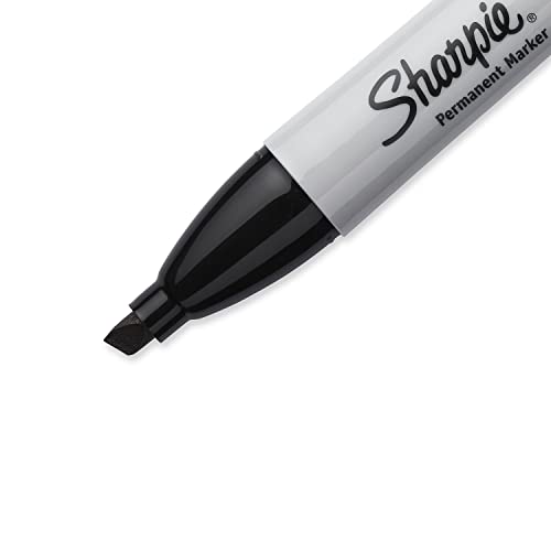 Permanent Markers, Chisel Tip, Black, 2 Count