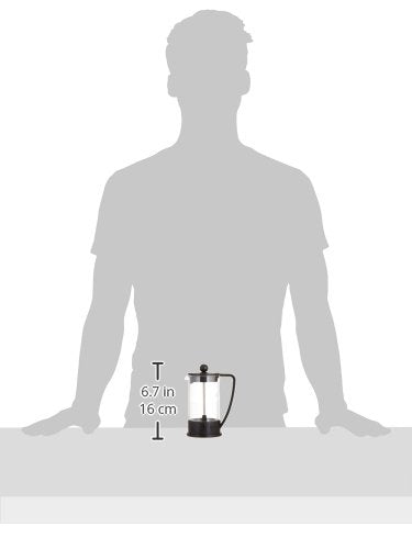 12oz Brazil French Press Coffee Maker, High-Heat Borosilicate Glass, Black - Made in Portugal