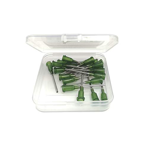 14 Gauge 1 Inch Industrial Blunt Tip Dispensing Needle with Luer Lock,Precision Applicator,Olive 20 PCS