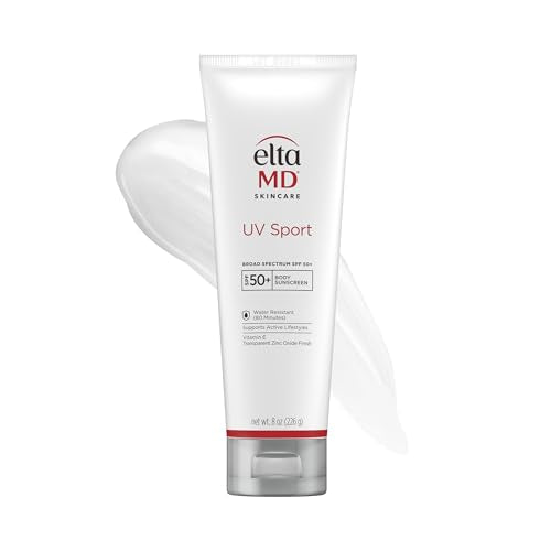 UV Sport Sunscreen Lotion, SPF 50 Body Sunscreen, Water and Sweat Resistant, Oil-Free, Zinc Oxide Formula, 8 oz Tube