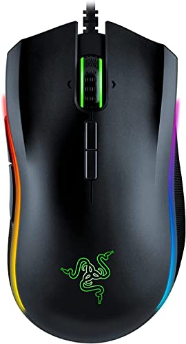 Mamba Elite Wired Gaming Mouse: 16,000 DPI Optical Sensor - Chroma RGB Lighting - 9 Programmable Buttons - Mechanical Switches