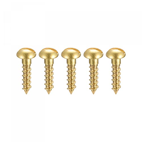 Wood Screws M3 x 12mm Slotted Round Head Brass Self-Tapping Screw 100 Pcs