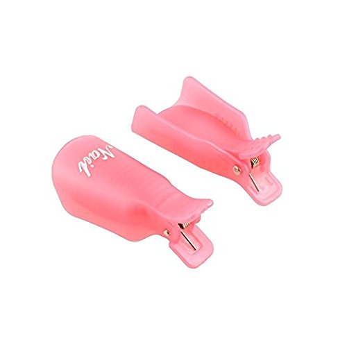 10pc Professional Plastic Acrylic Nail Art Soak Off Cap Clip Uv Gel Polish Remover Wrap Cleaner Clip Cap Tool (Pink)