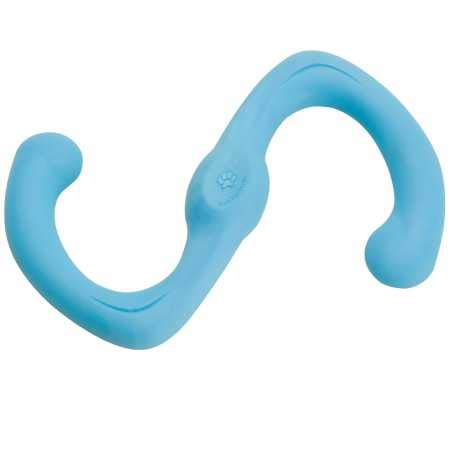 West Paw Zogoflex Bumi Dog Tug Toy – S-Shaped, Lightweight Chew Toys for Fetch, Play, Pet Exercise – Tug of War Soft Flinging Squishy Chewy Toy for Dogs – Guaranteed, Latex-Free, Large 9.5, Aqua Blue