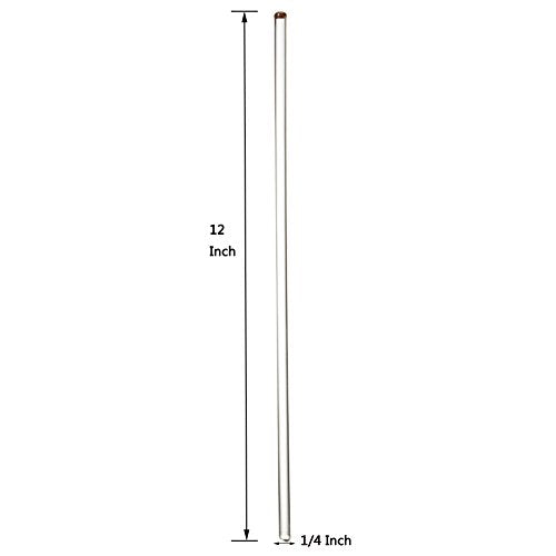 6Pcs Glass Stir Sticks Glass Stirring Rod 12 Long 1/4'' Diameter with Both Ends Round (6)