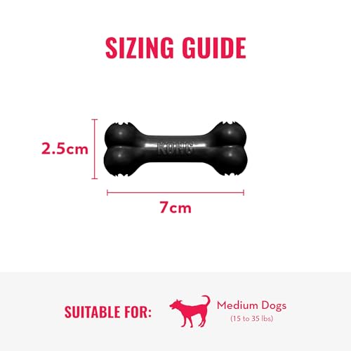 - Extreme Goodie Bone - 's Most Durable Natural Rubber Dog Bone for Power Chewers - Black - For Medium Dogs