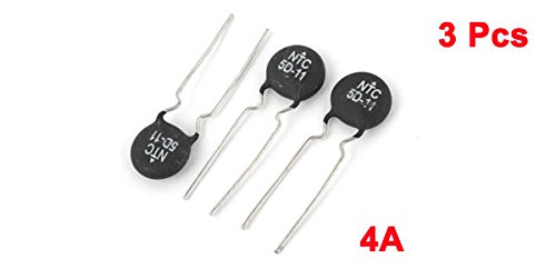 NTC Thermistor Resistors 5D-11 4A 5 Ohm Inrush Current Limiter Temperature Sensors Pack of 3