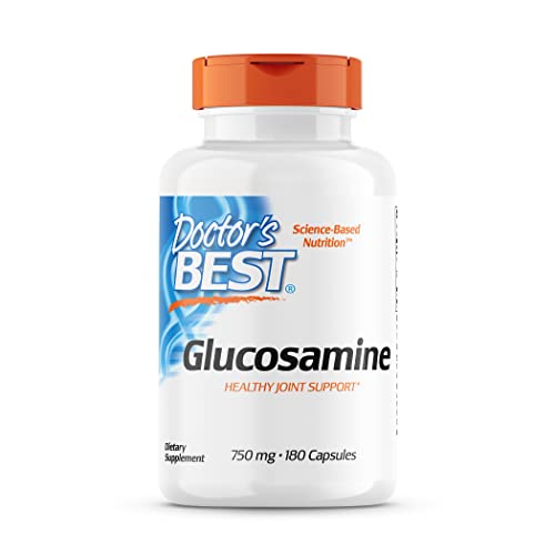 Doctor's Best Glucosamine, Non-GMO, Gluten & Soy Free, Joint Support, 750 mg, 180 Count