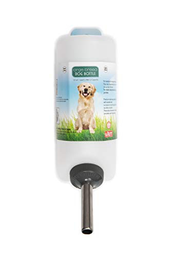 Wide Mouth Water Bottles for Large and Small Dogs (32oz Large Dog, White)
