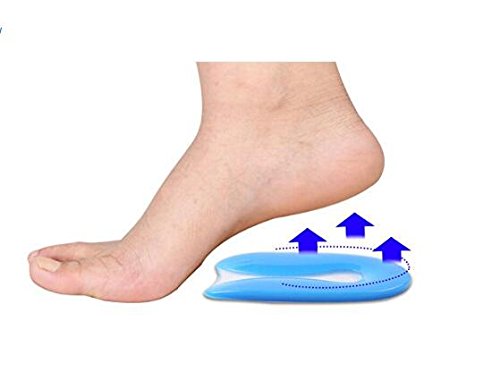 Silicon Gel U-Shaped Medical Grade Spur Heel Cup Remission Correction Heel Support Pads Cushions Protector for Plantar Fasciitis Heel Pain Relief Cushion Shock Absorb Support (Middle)