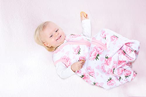 Baby Sleep Sack 6-12 Months - Baby Wearable Blanket - Breathable Cotton Sleep Sacks - 2 Pack Sleeping Bag Sack, Medium Size, 2-Way Zipper, 0.5 Tog