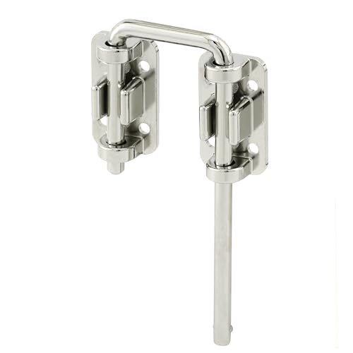 Prime-Line U 9847 Patio Sliding Door Loop Lock – Increase Home Security, Install Additional Child-Safe Security, 2-1/8 In. Hardened Steel Bar with Diecast Base, Chrome Plated (Single Pack)