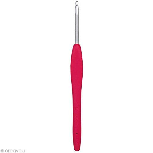 1043/E Magenta Amour Crochet Hook, Size E, 3.5mm, Red