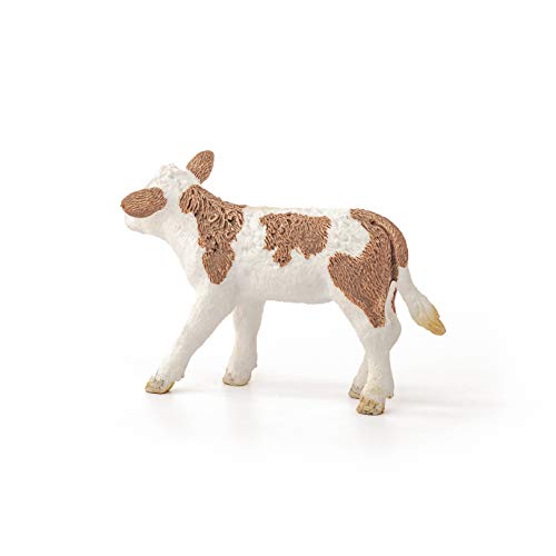 Farm World, Farm Animal Toys for Boys and Girls 3 and Above, Simmental Calf Toy Cow, Ages 3+, Multicolor, 2 inch